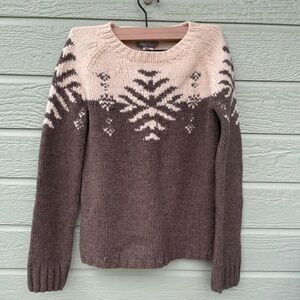 J. Crew Handknit Lambswool Snowflake Sweater. Small.